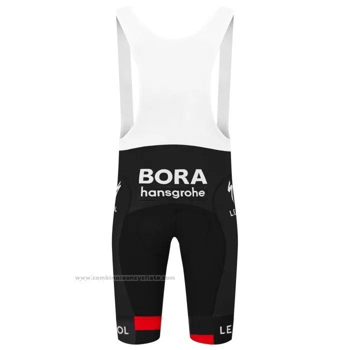 2023 Maillot Cyclisme Bora-Hansgrone Noir Rouge Manches Courtes et Cuissard